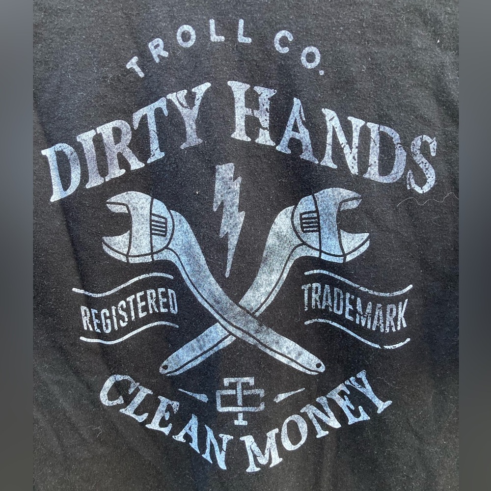 Troll Co. Dirty Hands Clean Money Black Tee